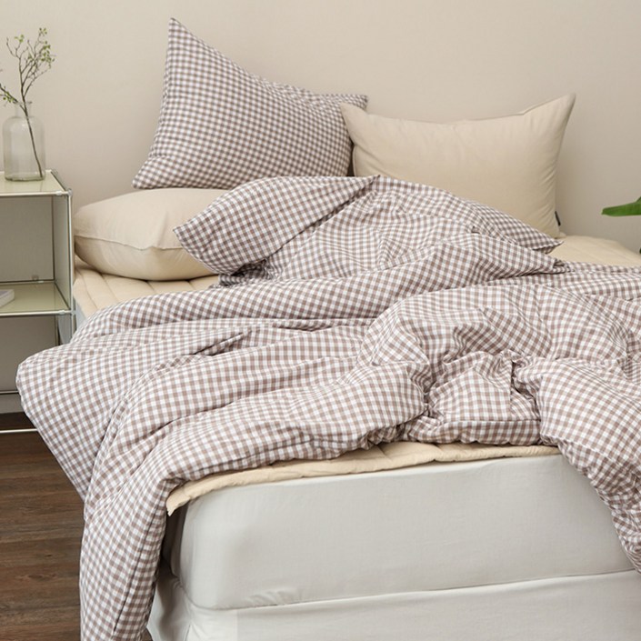 타카타카 무드체크 순면 이불커버 베개세트