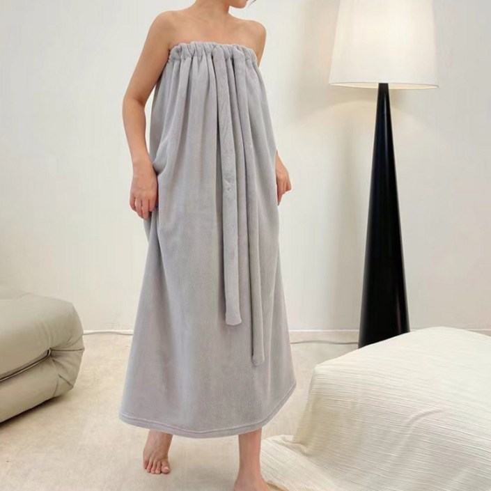 힙앤바디 사계절 샤워가운 FREE, 그레이, 1개