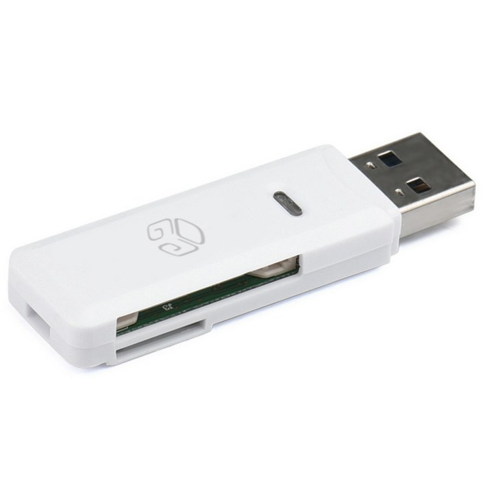 디지지 웨이브온 USB3.0 2in1 카드리더기, 화이트, D210303