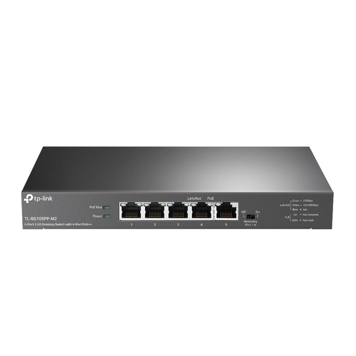 티피링크 5포트 2.5G 데스크탑 스위치 4포트 PoE, TLSG105PPM2, 1개 티피링크 5포트 2.5G 데스크탑 스위치 4포트 PoE, TLSG105PPM2, 1개