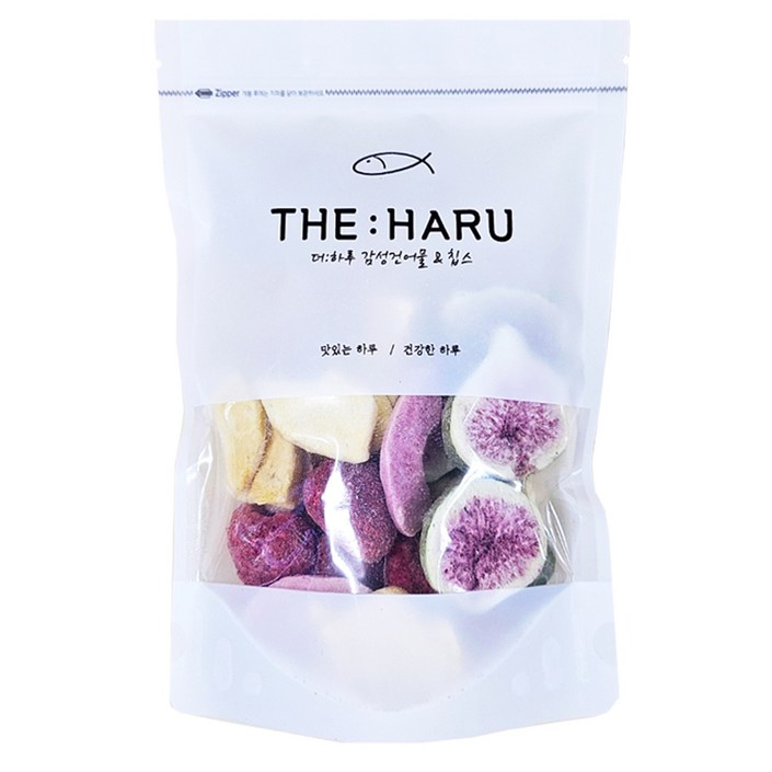 더하루 딸기 핑크복숭아 망고 무화과 4종 믹스 동결 건조 과일, 1개, 80g