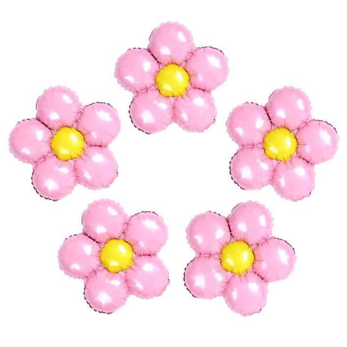 데이지풍선 꽃풍선 특대형110cm, 대형72cm, 중형45cm 파티용품세트 에브리띵스마일1095, 5개, 핑크