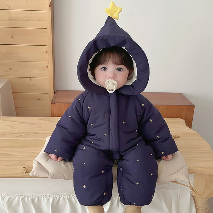 몽실이 트윙클 패딩 후드 우주복 아동 유아 아기 겨울 방한우주복 자수 외출복 사진촬영