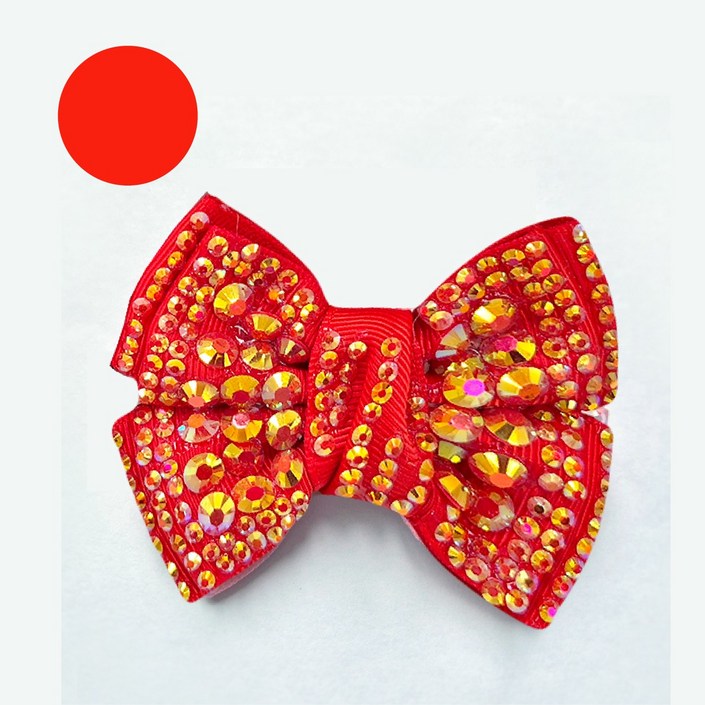 반짝큐빅 리본 코사지, 아동 구두 장식, 메리제인 탈부착 장식 3색상