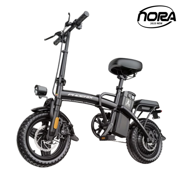 노르아 자전거 접이식자전거 전기자전거추천 전동 자토바이추천 접이식전기 출퇴근 전기자전거, 딥블랙, 알루미늄 합금
