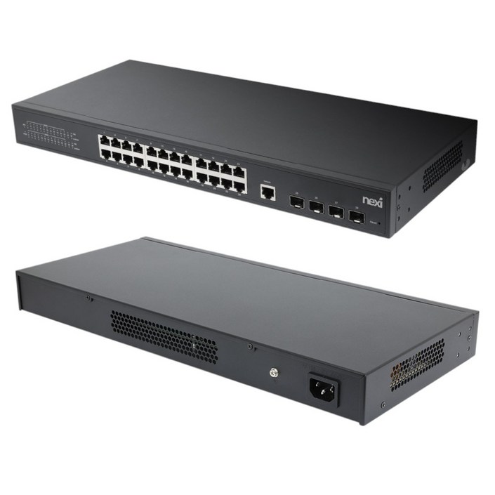연오랑 (NEXI) 24포트 기가비트 스위칭허브 L3관리형 10G 4SFP+ 랙장착가능