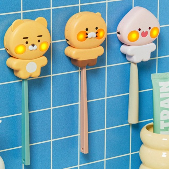 카카오프렌즈 볼발그레 UV 휴대용 칫솔살균기 무선 욕실 부착