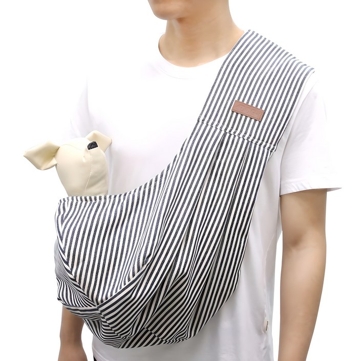 도그아이 강아지 이동가방 데님 양면 슬링백