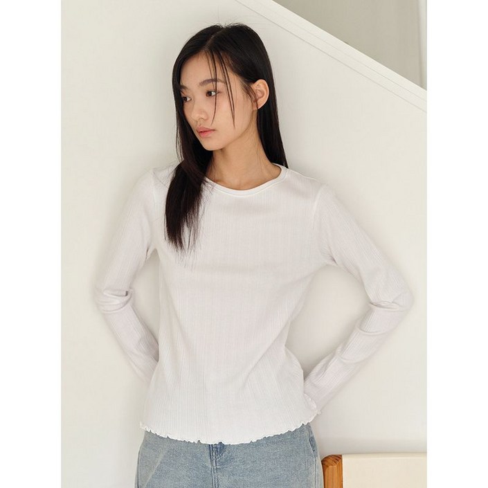 POLHAM 여성) 플리츠 립 긴팔티_PHF2TS2410 PHF2TS2410