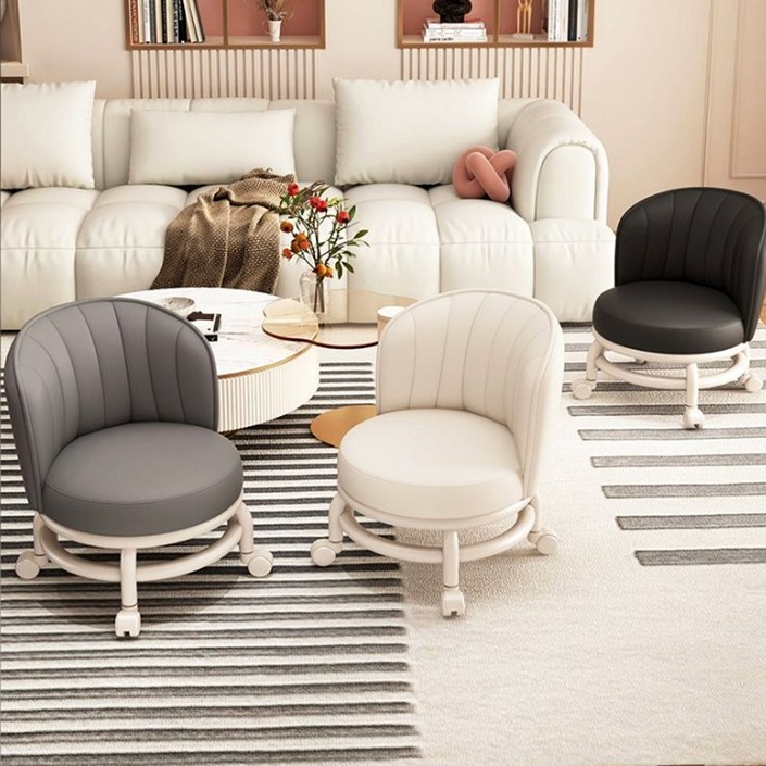 이지솜 낮은 등받이 앉은뱅이 바퀴 의자