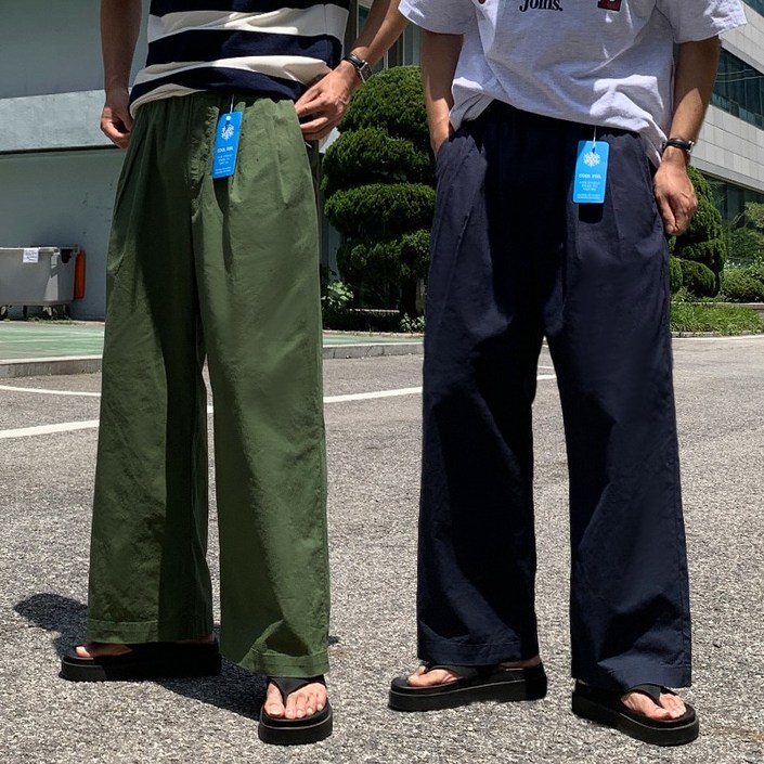 남자 리얼 와이드 린넨 리넨 라이크 투턱 밴딩 쿨링 여름 와이드 팬츠 남자 리얼 와이드 린넨 리넨 라이크 투턱 밴딩 쿨링 여름 와이드 팬츠