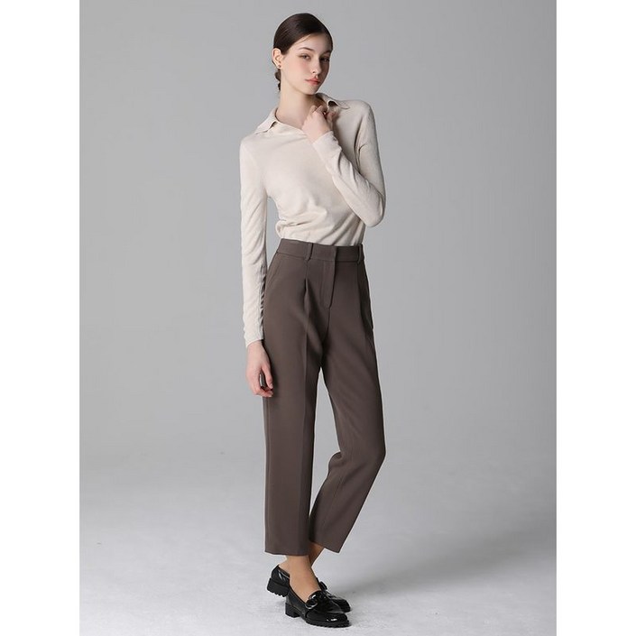 쉬즈미스 원턱 테이퍼드 하프 밴딩 팬츠 택가격 198000원