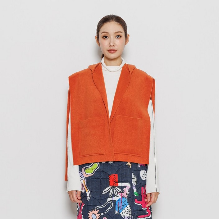 디아스토리 플리스 후드 숄 AHWOSC06