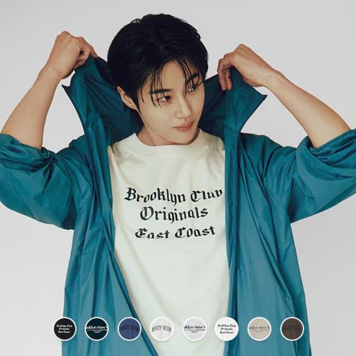 지오다노 변우석 착용 남자 여름 레귤러핏 NEWYORK 그래픽 프린트 반팔 티셔츠 8컬러 095503