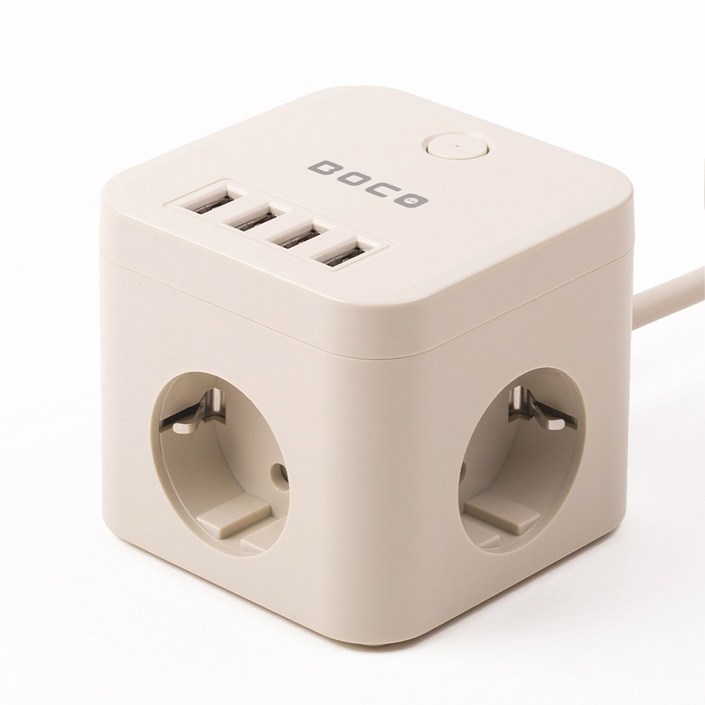 보코 USB MINI 멀티탭 3구 SL-320, 2m, 크림, 1개