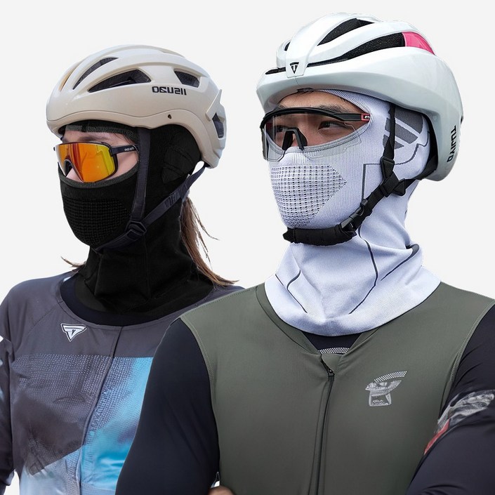 2세트 겨울 방한 자전거 오토바이 롱 바라클라바, 2개입, 블랙