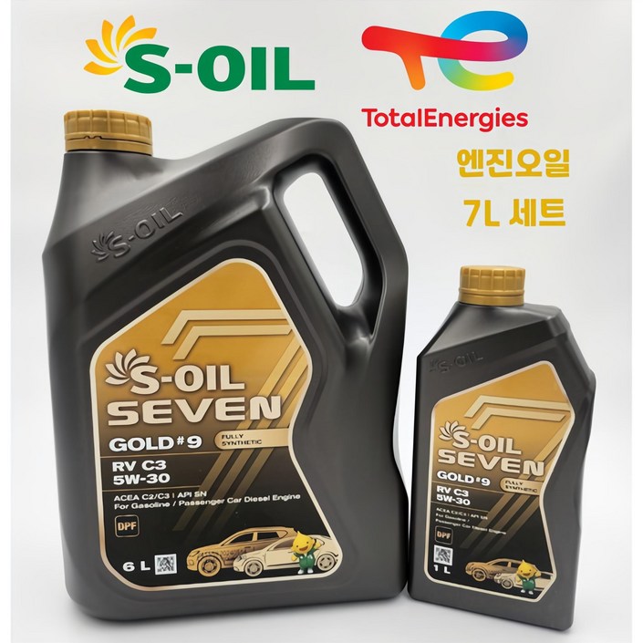 에스오일 세븐골드 RV C3 5W30 6L 1개  1L 디젤 엔진오일