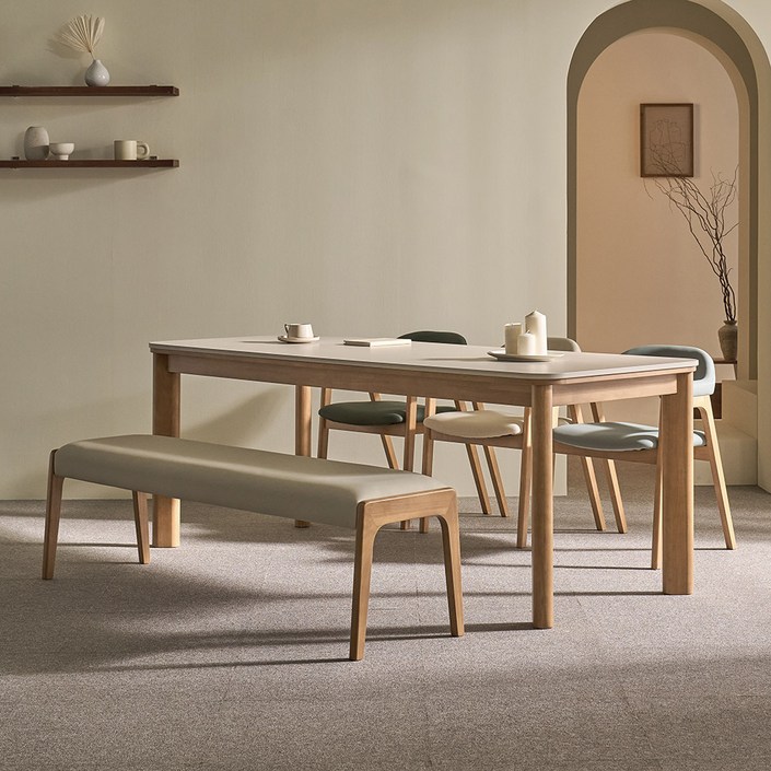 쏠앤까사 올리브 고무나무 원목 포세린 세라믹 식탁세트 4인용 6인용 1400 1600 1950