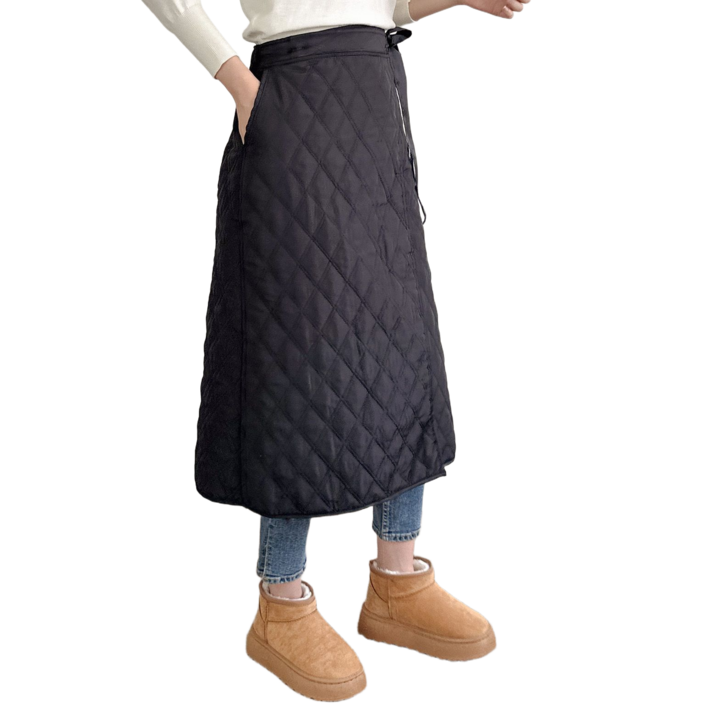 클리티아 방한 랩스커트 실내외 산책 마실 등산 캠핑 운동 데일리용 겨울 패딩 다이아 누빔 치마