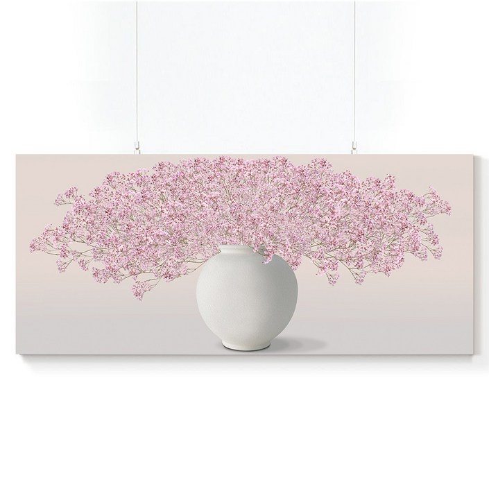 [인메이블] 프리미엄 복들어오는 꽃 그림 5종 힐링 풍수 인테리어 만개 달항아리 와이드 캔버스 액자