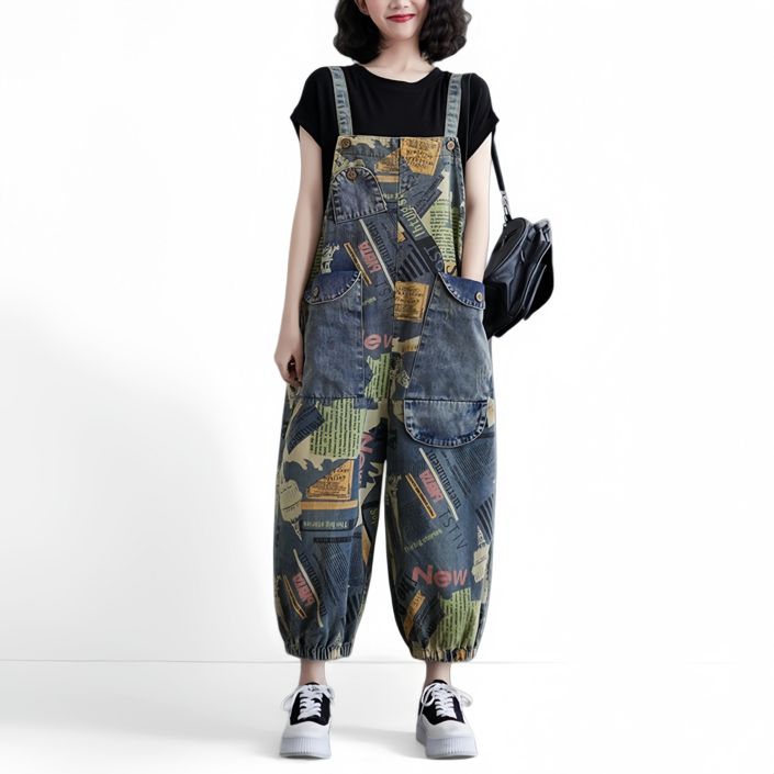 모니바 여성 빅사이즈 패션 데님 멜빵 팬츠 프리미엄 청멜빵