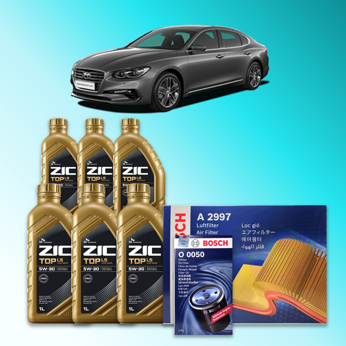 그랜저 (IG) 3.0 LPG 엔진오일세트 SK 지크 탑 LS 5W30 (ZIC TOP LS)