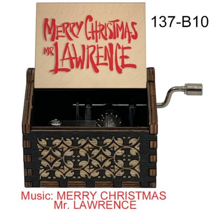 오르골 영화 메리 크리스마스 미스터 로렌스 뮤직 박스 18 음표 손으로 나무 뮤지컬 팬 기념품 생일 선물 홈 오피스 카페 장식