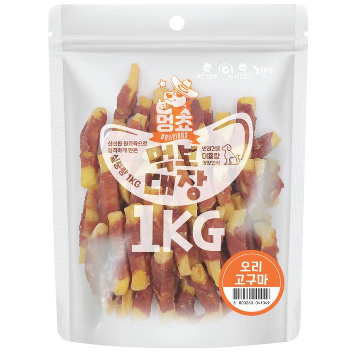 멍쵸 먹보대장 1kg 9종 강아지간식, 1개, 1kg, 먹보대장 오리고구마 멍쵸 먹보대장 1kg 9종 강아지간식, 1개, 1kg, 먹보대장 오리고구마
