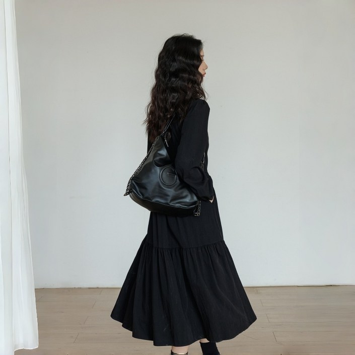 여성 봄 가을 원피스 루즈핏 프렌치 긴팔 롱 원피스 데일리룩 하객룩 원피스