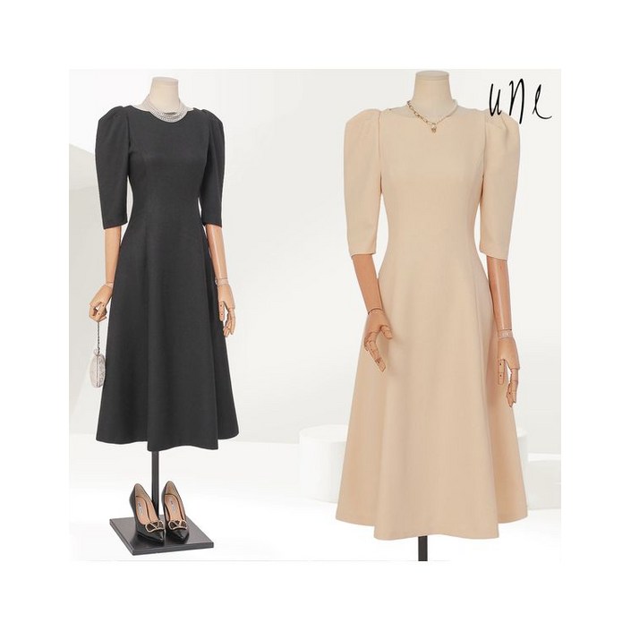 윈une엘레강스보트넥플레어원피스