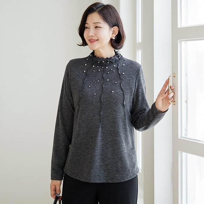 김여사 김여사 빅사이즈 (가을)(99) 셔링진주 반목 티셔츠 4TS510413