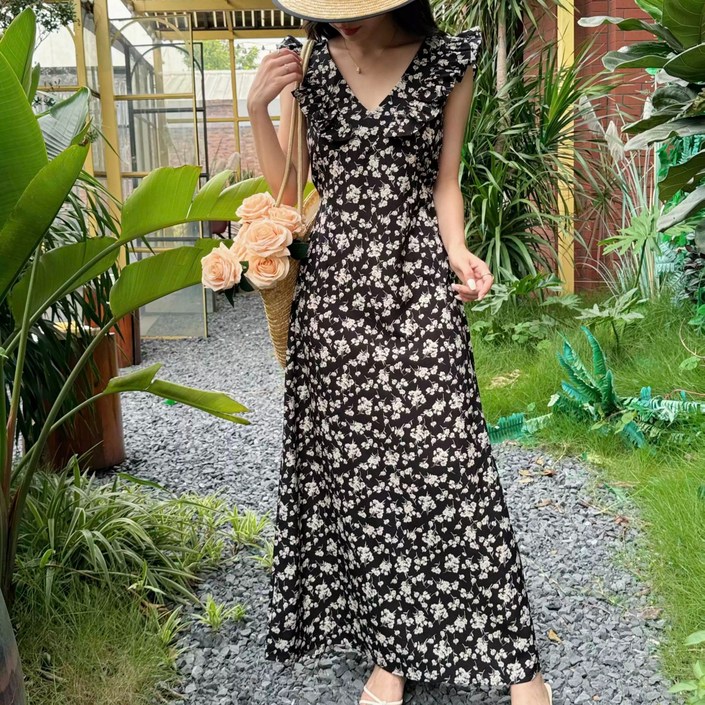 LS 플로럴 프릴 원피스