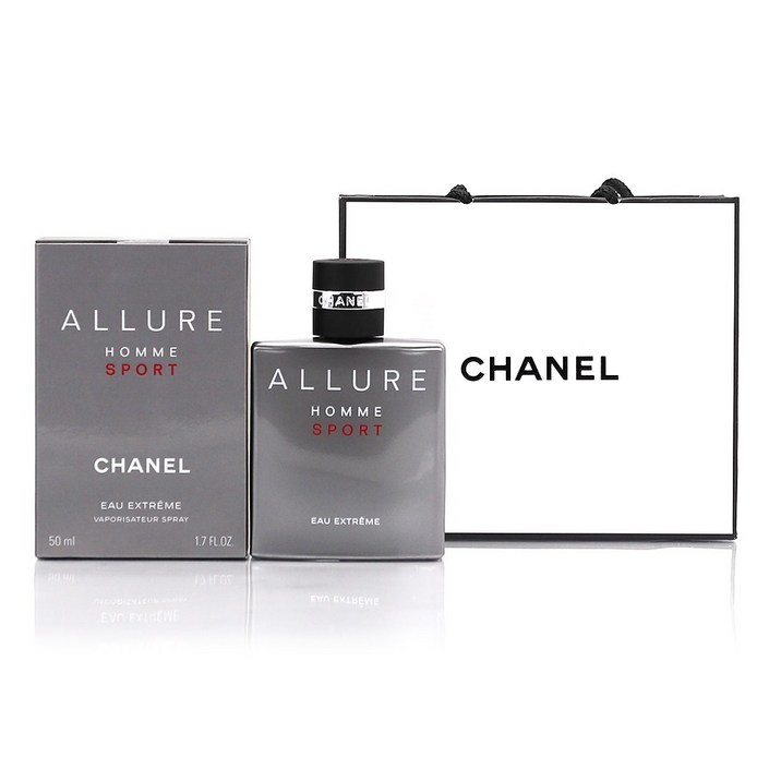 정식 한글라벨 백화점제품 샤넬 알뤼르 옴므 스포츠 오 엑스트렘므 오 드 빠르펭, 쇼핑백동봉, 1개, 50ml