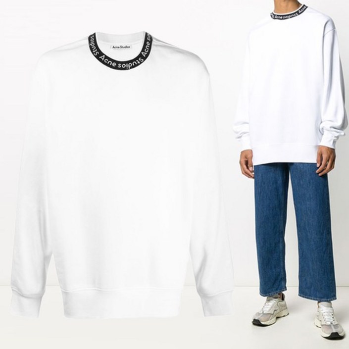 21FW 로고 넥 기모 맨투맨 화이트 BI0078 183
