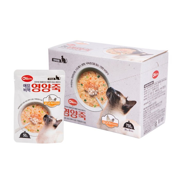 펫퍼스 애묘비책 영양죽 고양이죽 사료 보양식 닭고기 참치 연어 가쓰오부시, 15개, 50g, 닭고기+가쓰오부시