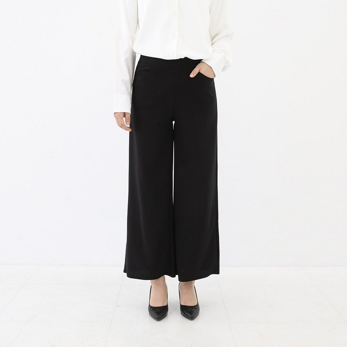 마더스핏 여성 와이드 스판 밴딩 슬랙스 일자 통바지 빅사이즈