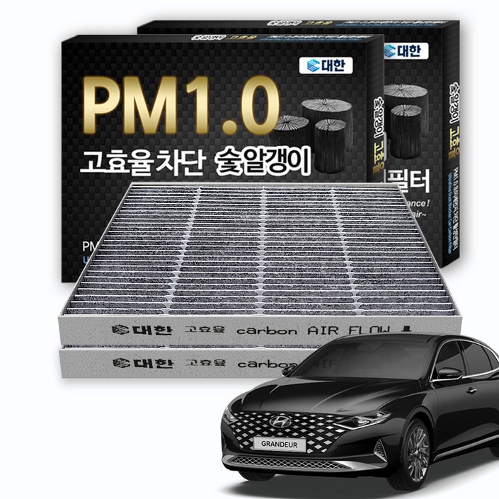 대한카필터 PM1.0 활성탄 에어컨필터, 2개, 더뉴그랜저  하이브리드  KC105