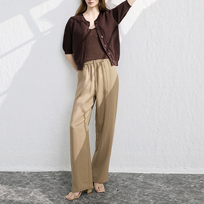 꼬모노보 프렌치린넨 팬츠 4종 세트 블랙  차콜  모카  오트밀