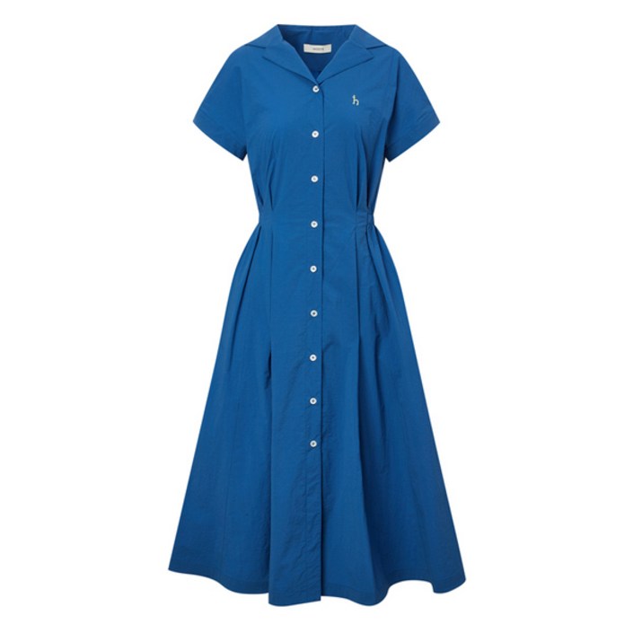 헤지스레이디스 HSDR5B303 턱 디테일 경량 셔츠형 반팔 원피스