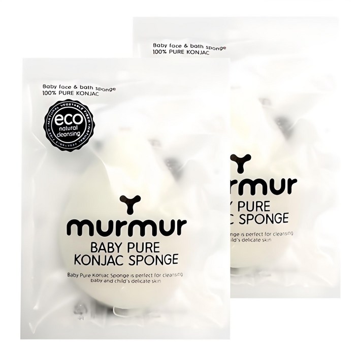 머머 베이비 퓨어 곤약스펀지 수분형, 단일 색상, 2개