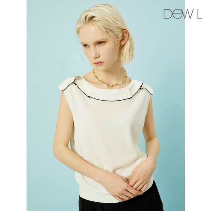 듀엘 프릴넥 니트 풀오버 IVD242KSK054 654901