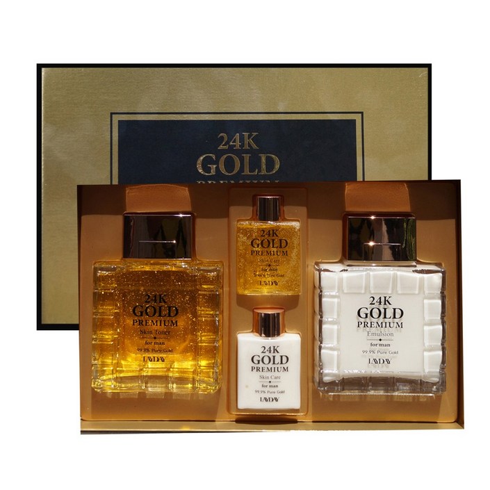남자화장품 24k 골드 프리미엄 에멀전 포맨 미백. 주름개선 이중기능성 남성 화장품 쇼핑백 포함, 2세트