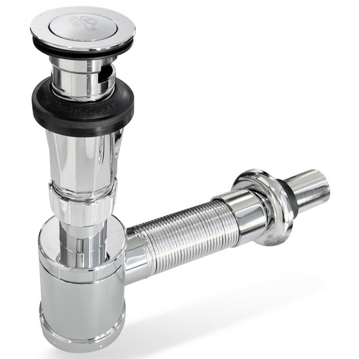 국산 세면대 초간편 길이조절 벽 배수 일체형 폽업 트랩