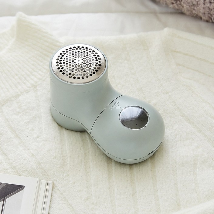 모던하우스 인테리어 컬러 무선충전 6날 보풀제거기 세이지그린