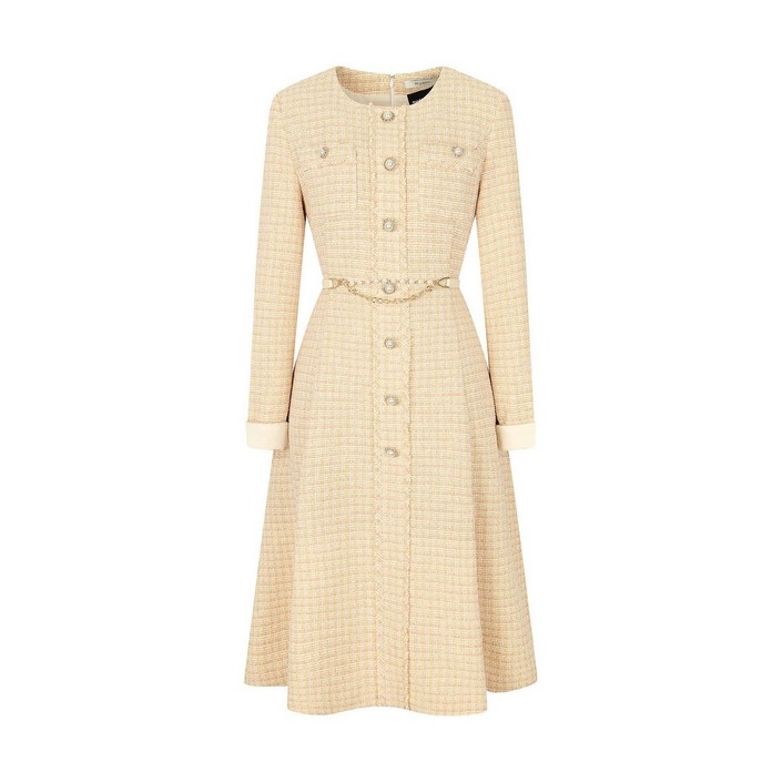 JJ지고트 JJ JIGOTT 롤업 프린지 펄 트위드 원피스GN3A0OP16 472942