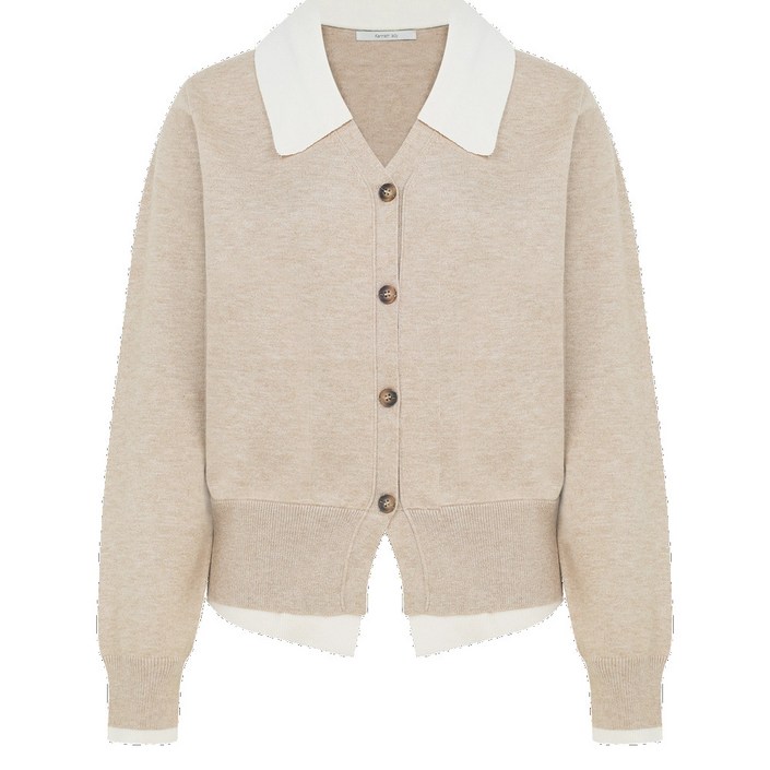 케네스레이디 카라배색 니트 가디건(EKCDPJ0500)