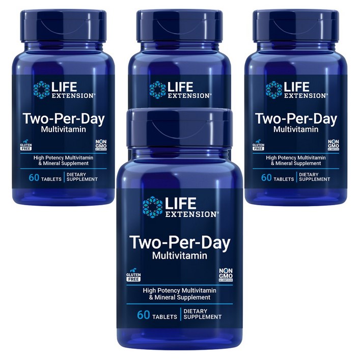 라이프익스텐션 투-퍼-데이 멀티비타민 타블렛, 60정, 4개