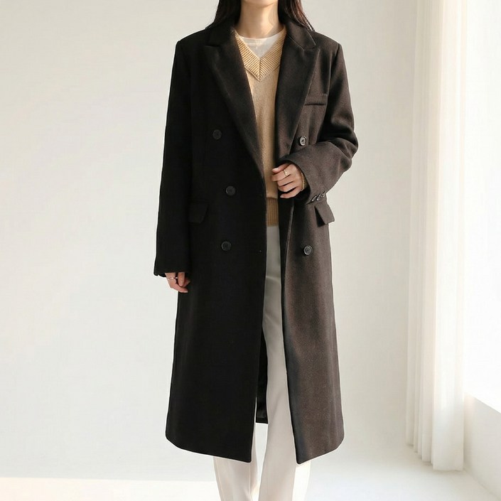 빅사이즈 여성 겨울 퀄팅안감 오버핏 롱코트 J1483 플라썸
