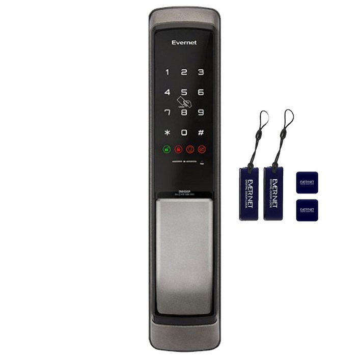 에버넷 손잡이 도어락  카드키 4p 세트 EN9500P, EN9500P, 고객직접설치