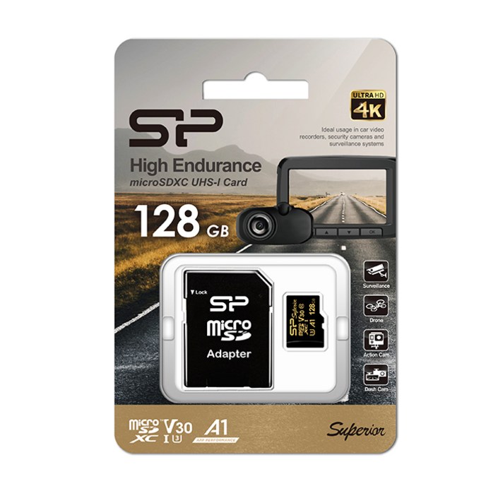 [실리콘파워]microSDXC Golden Superior UHS-I U3 A1 V30 128GB -SP128GBSTHDV3V1GSP-, 1개, 128GB